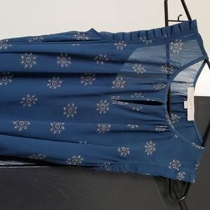 Printed Teal Midi Dress